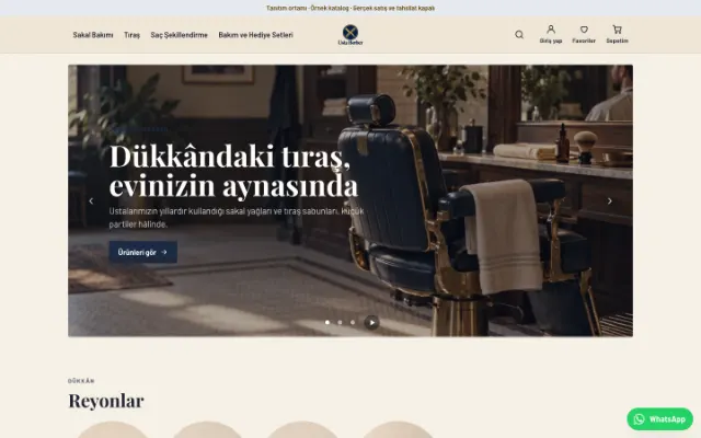 Usta Berber Erkek Bakım ana sayfası