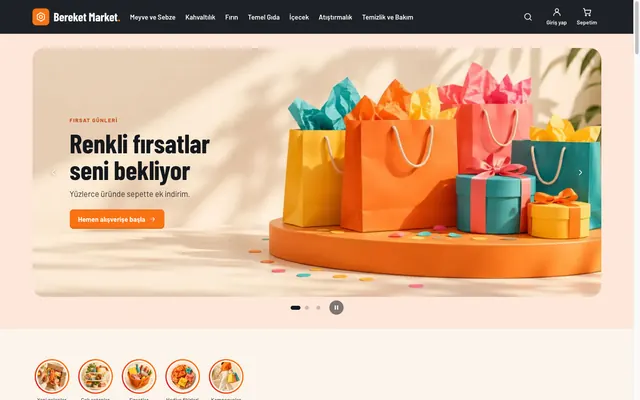 Canlı temasıyla bir mağazanın ön sayfası