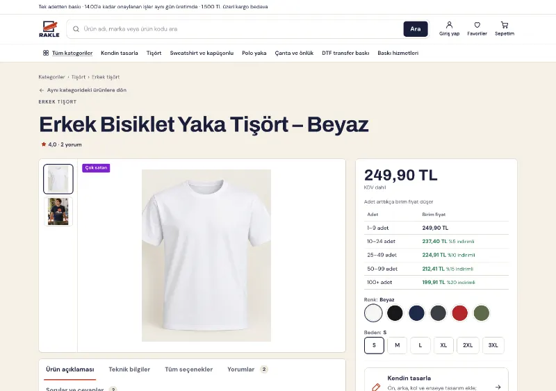 Elek teması ürün sayfası