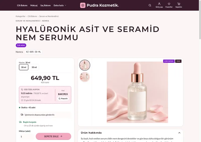 İpek teması ürün sayfası