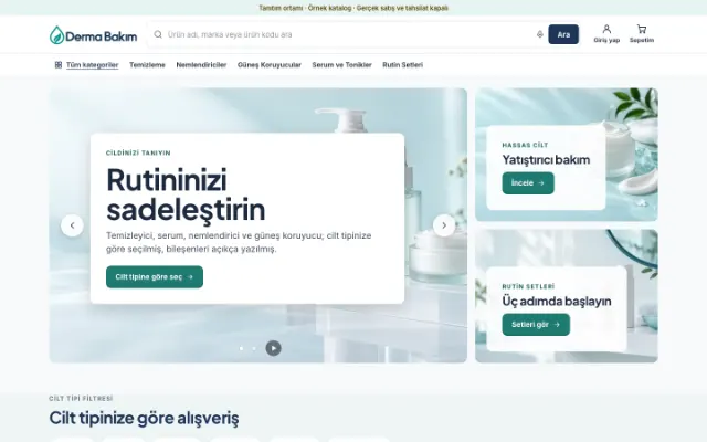 Derma Bakım ana sayfası