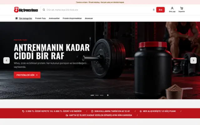 Güç Sporcu Gıdası ana sayfası