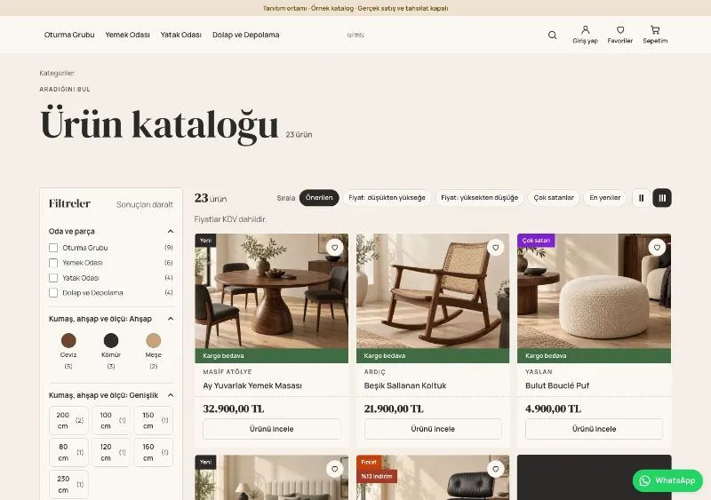 Masif teması kategori sayfası