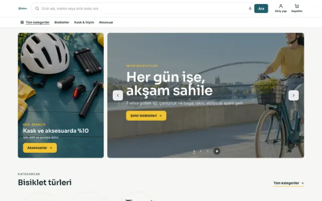 Pedal Bisiklet ana sayfası