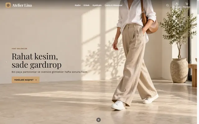 Atelier Lina ana sayfası