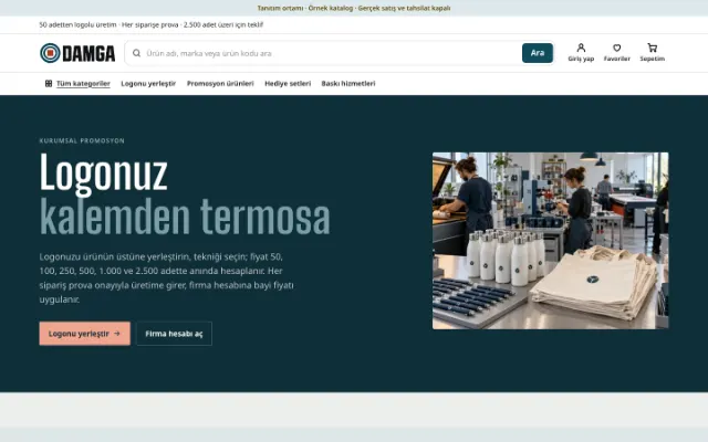 Damga Kurumsal Promosyon ana sayfası