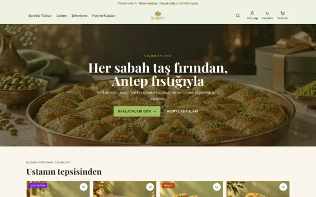Şerbet Baklava & Lokum ana sayfası